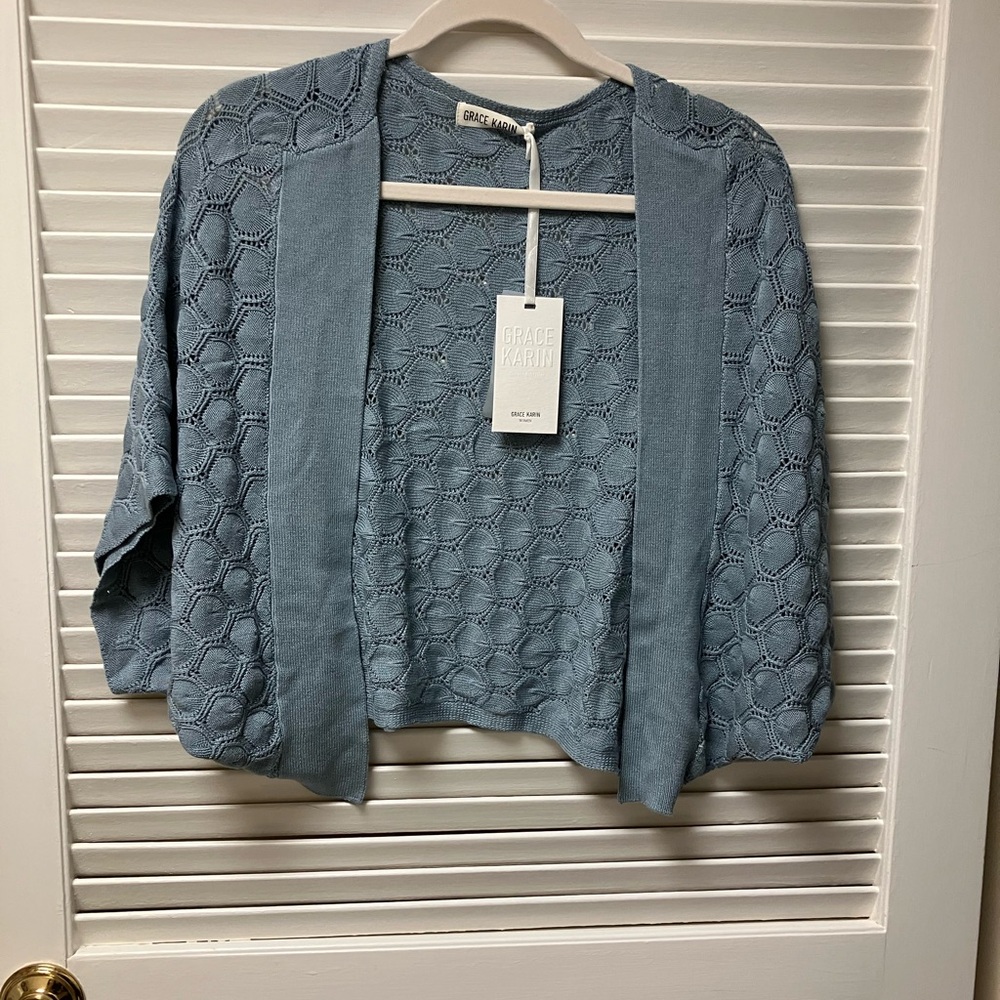NWT Grace Karin Blue Women's Sweater